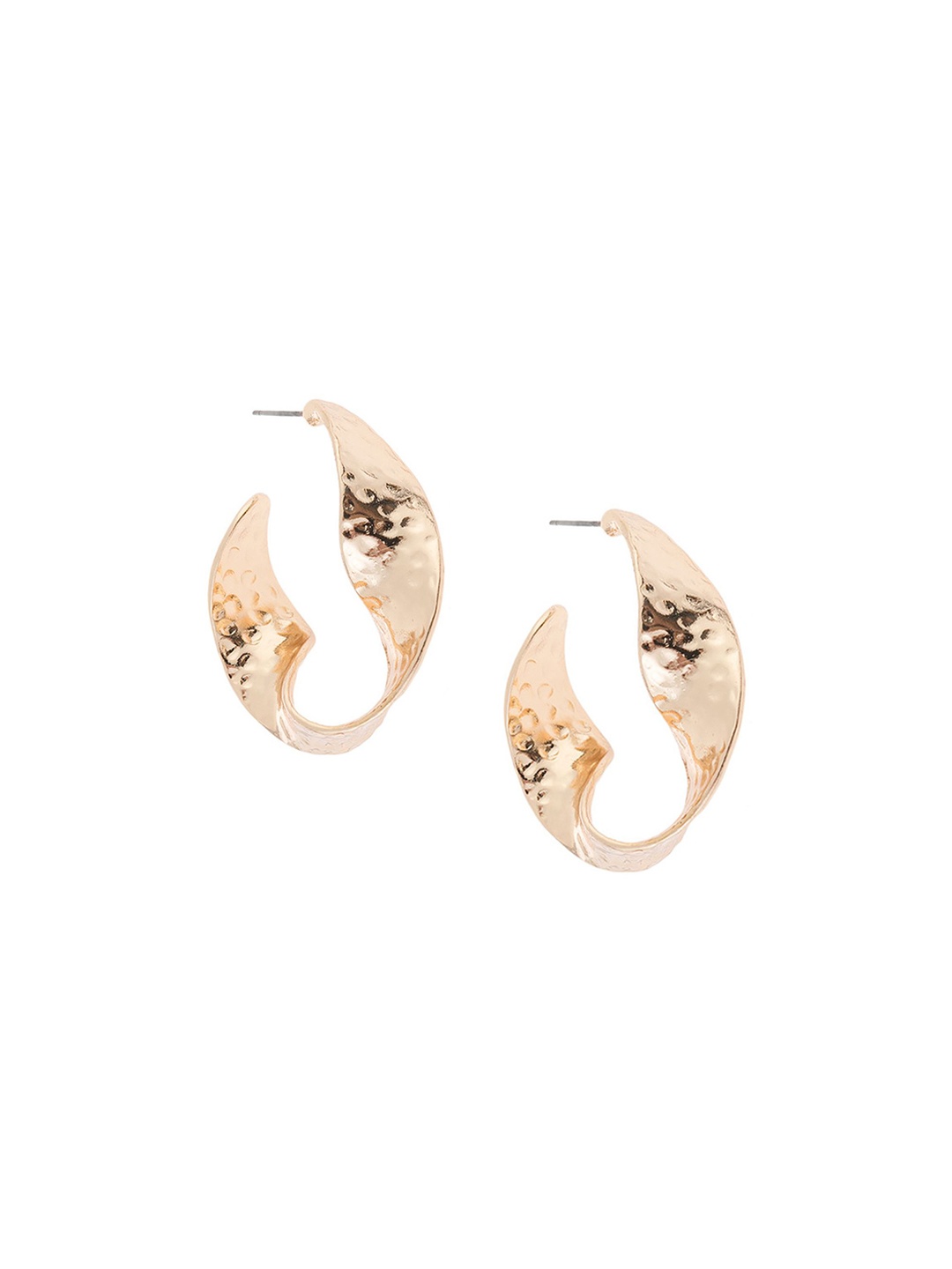 

Just Lil Things Contemporary Shaped Half Hoop Earrings, Gold