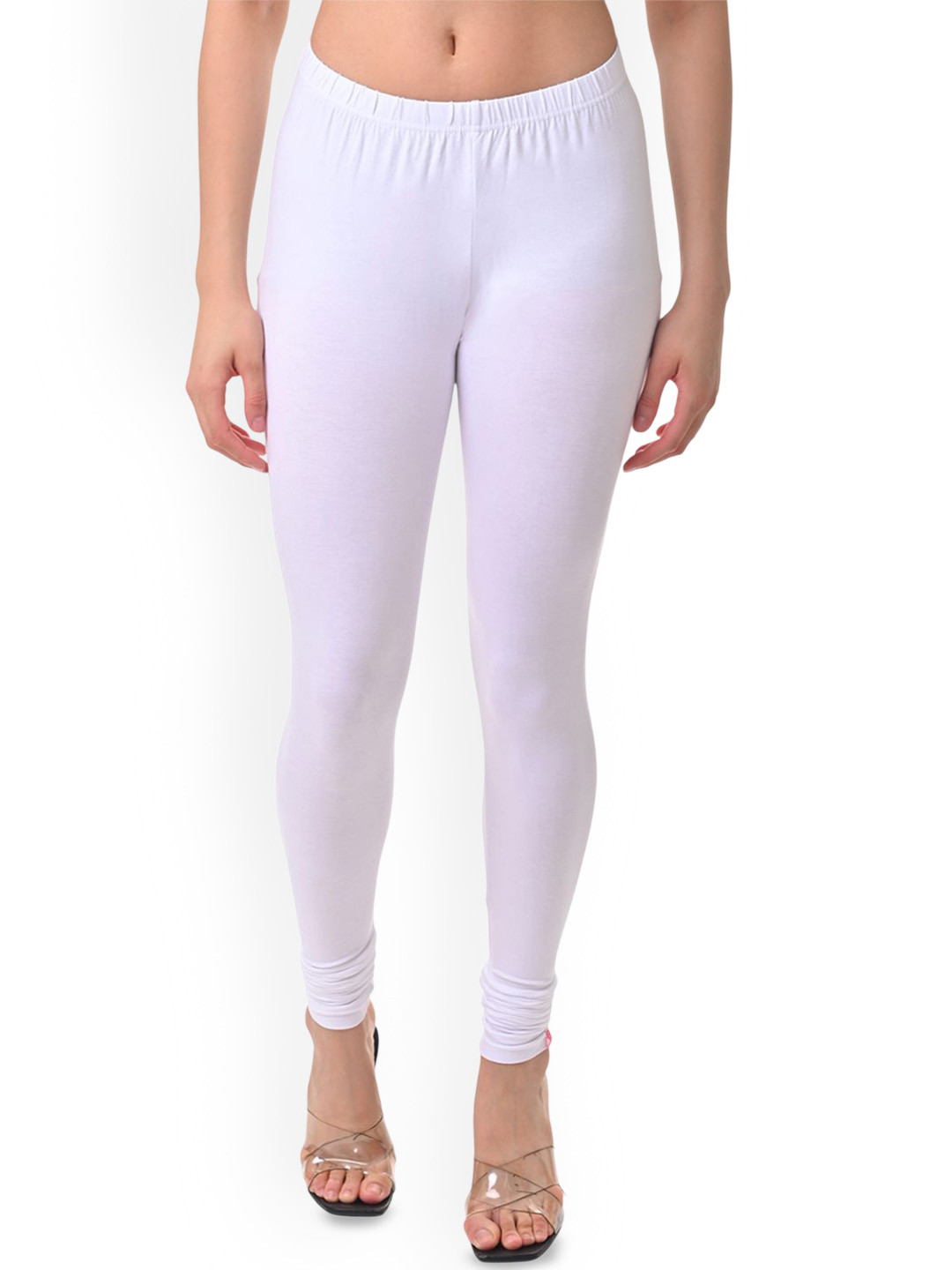 

Fly Birds Women Mid-Rise Churidar-Length Leggings, White