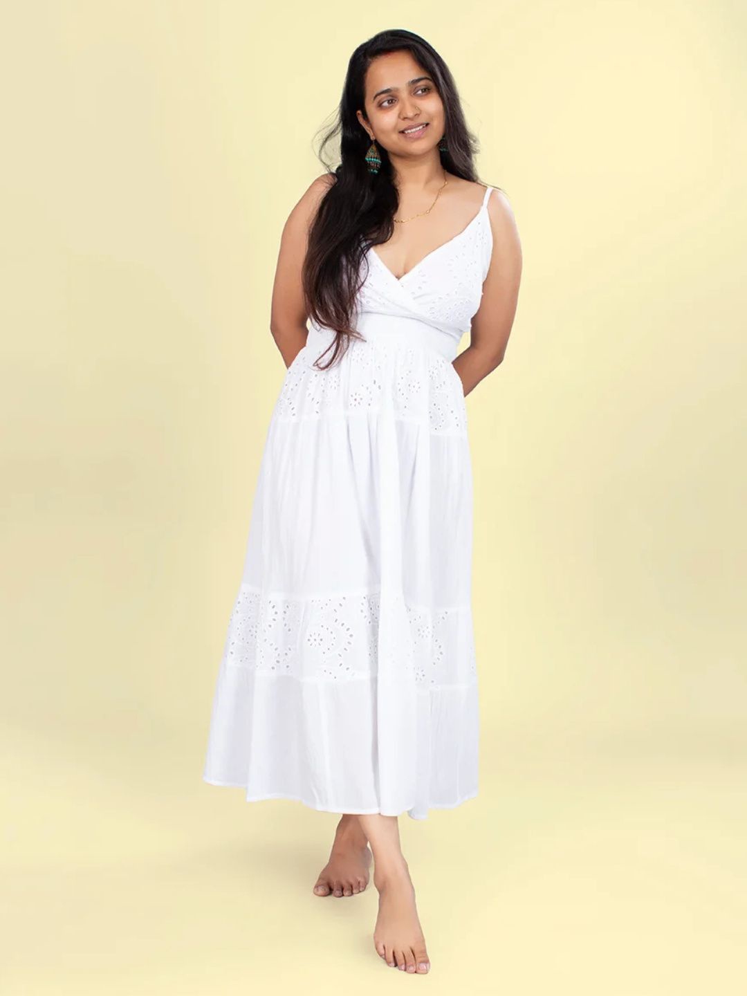 

Veeralda Fit & Flare Midi Dress, White