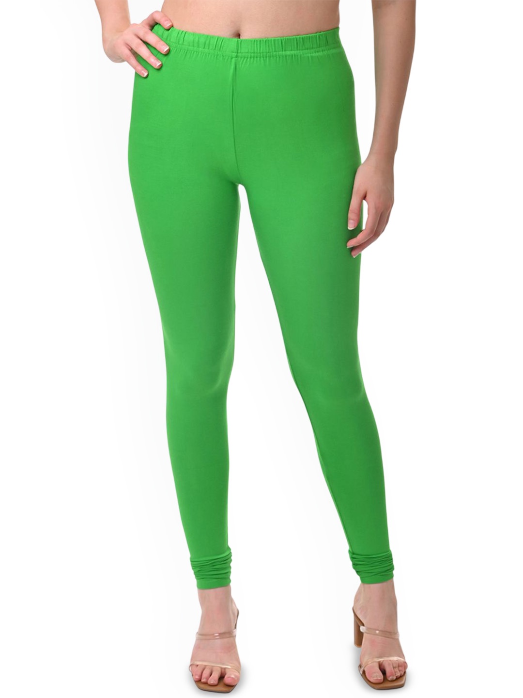 

Fly Birds Women Mid-Rise Churidar-Length Leggings, Green