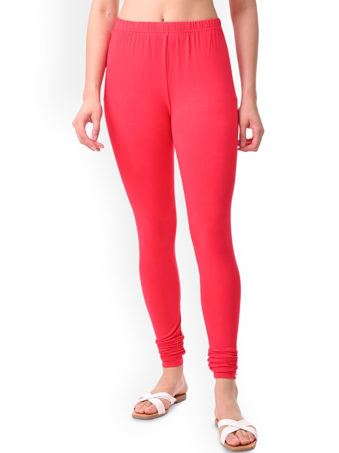 

Fly Birds Women Mid-Rise Churidar-Length Leggings, Red
