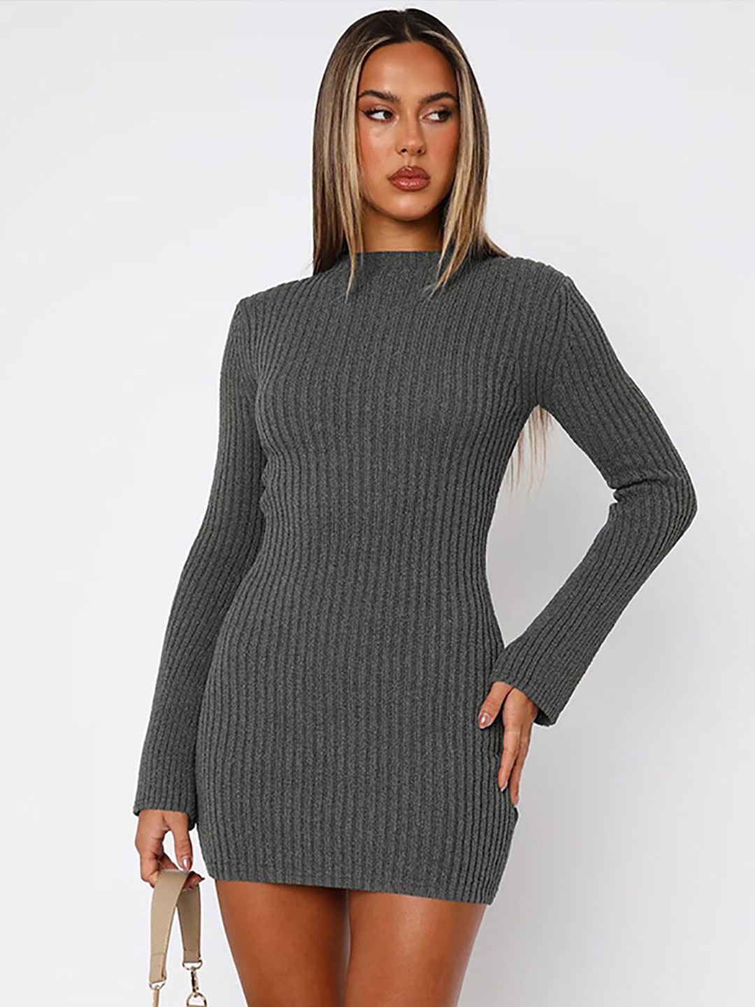 

StyleCast x Revolte Women Bodycon Mini Dress, Grey