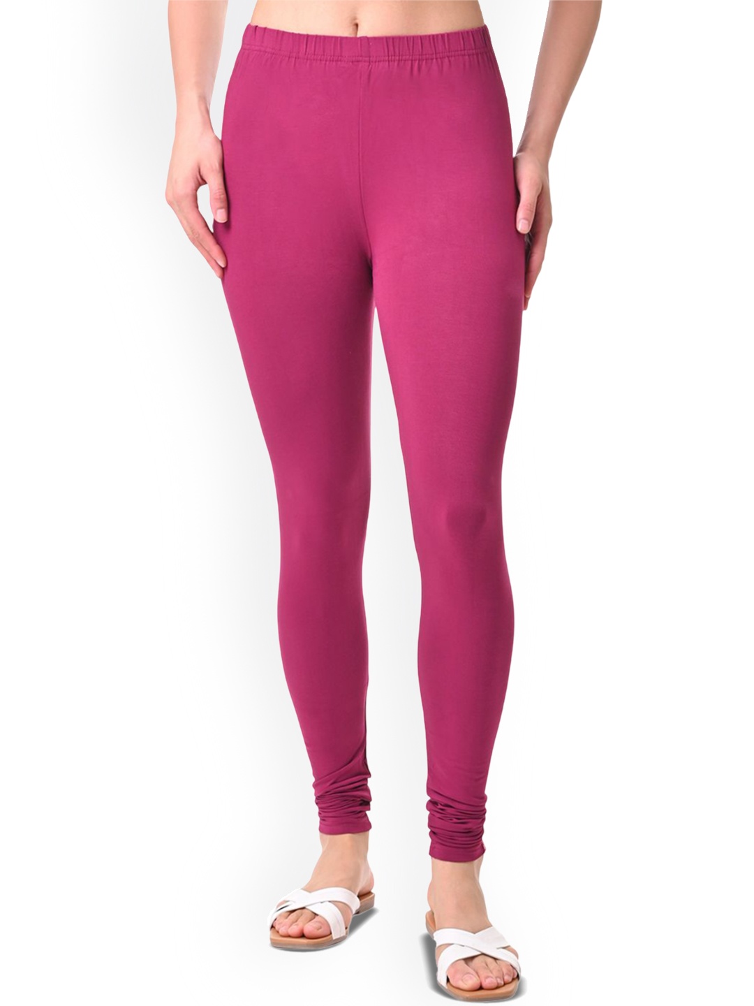 

Fly Birds Women Mid-Rise Churidar-Length Leggings, Pink
