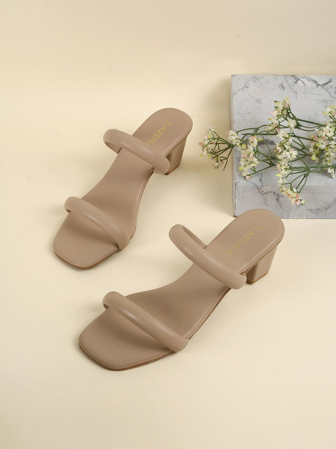 

Lazera Women Block Sandals, Beige