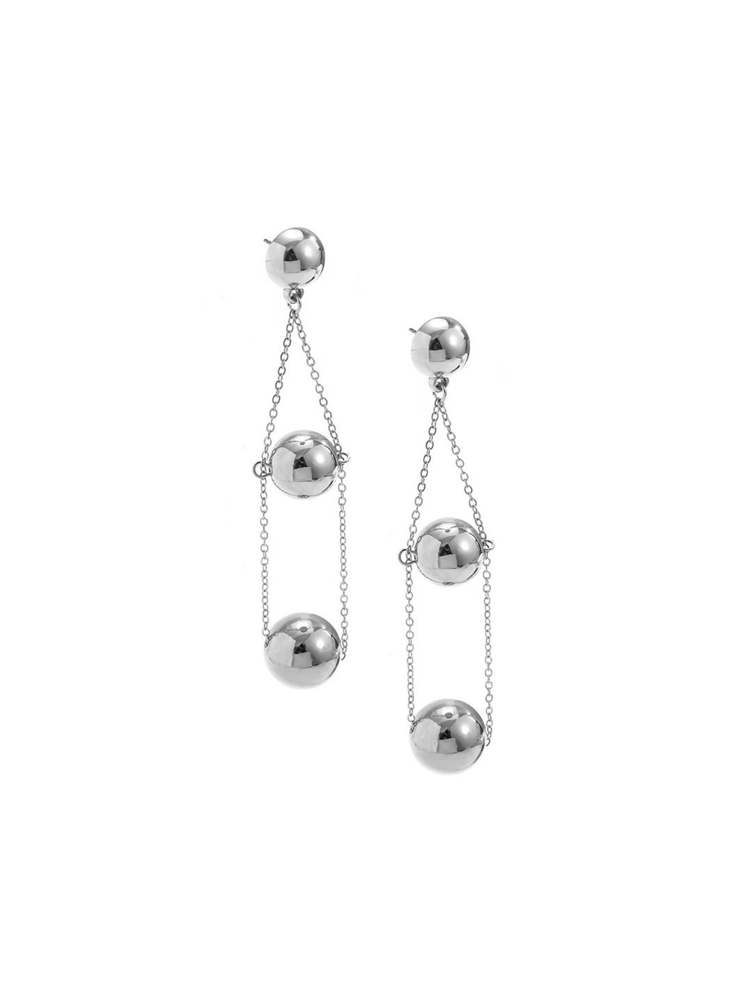 

Just Lil Things Contemporary Shaped Drop Earrings, Silver