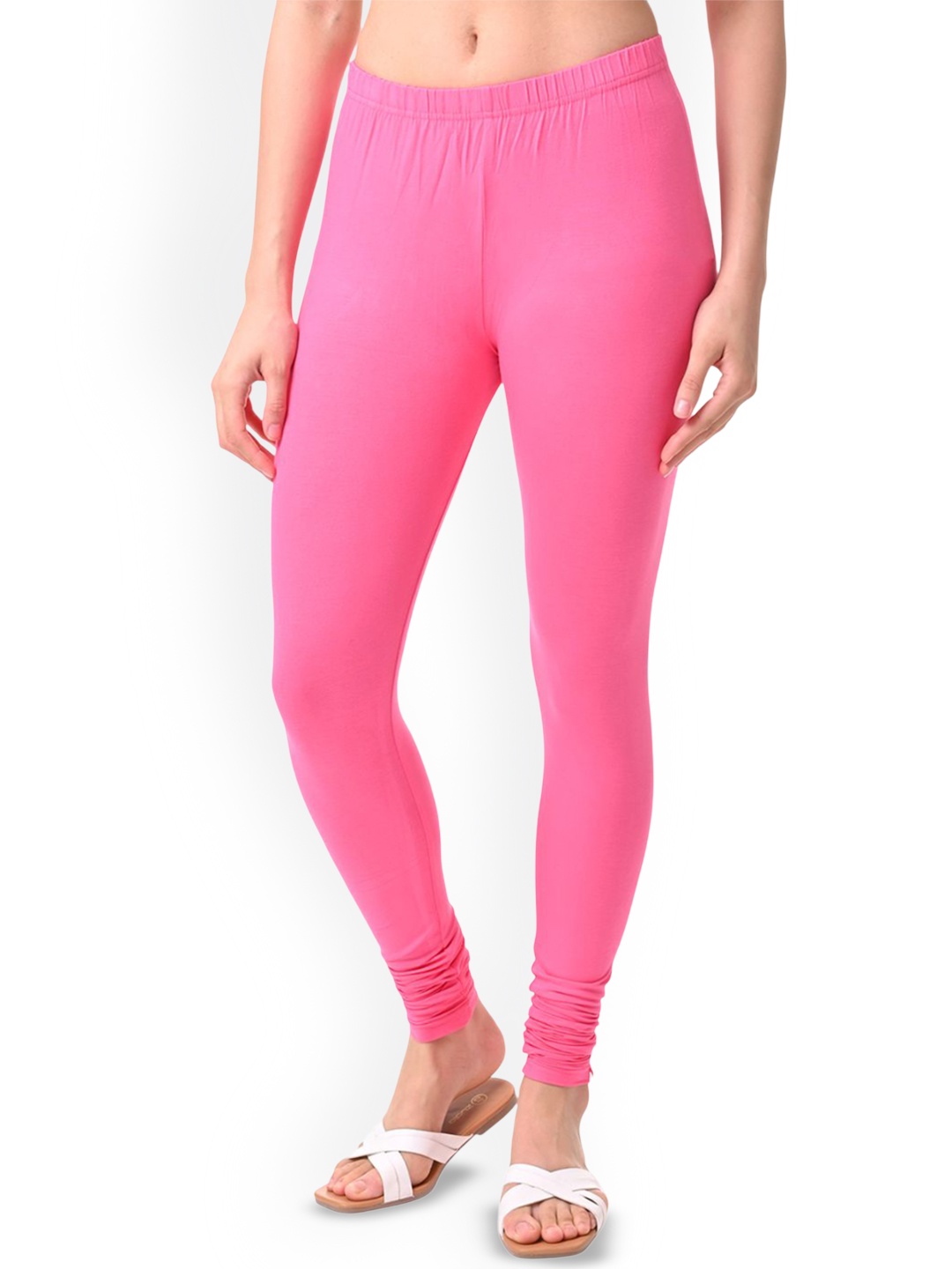 

Fly Birds Women Mid-Rise Churidar-Length Leggings, Pink