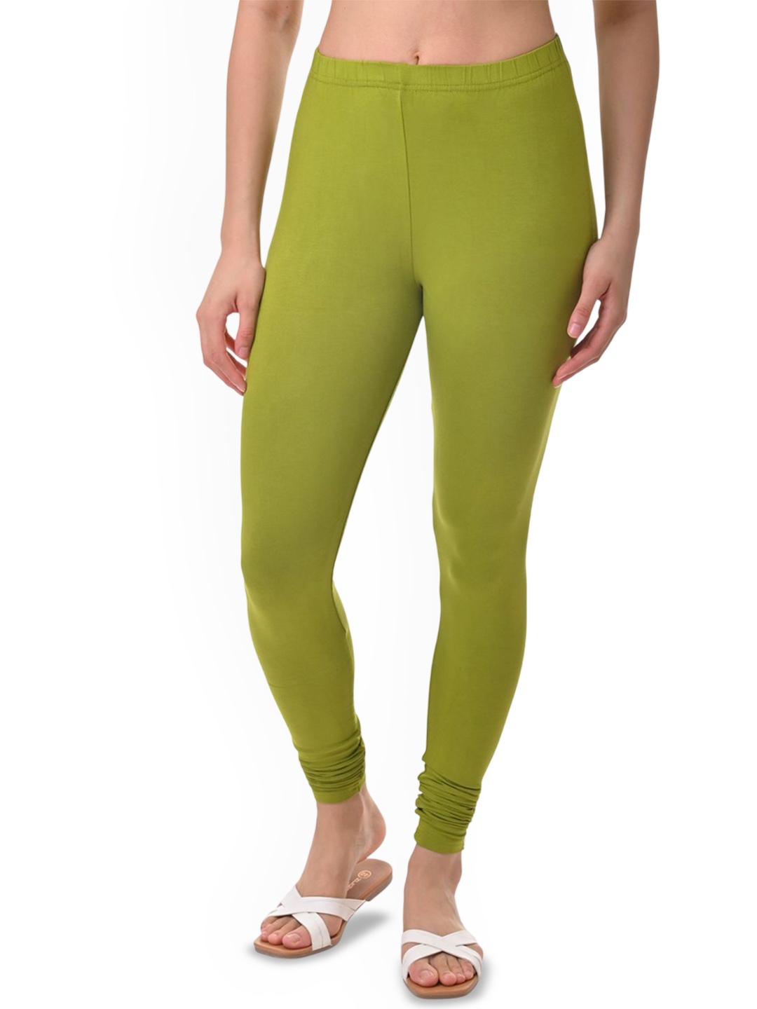 

Fly Birds Women Mid-Rise Churidar-Length Leggings, Green