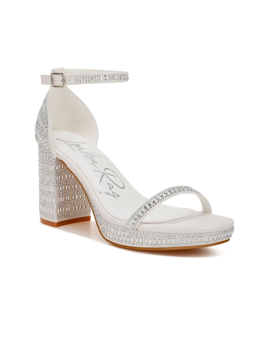 

London Rag Block Sandals, White