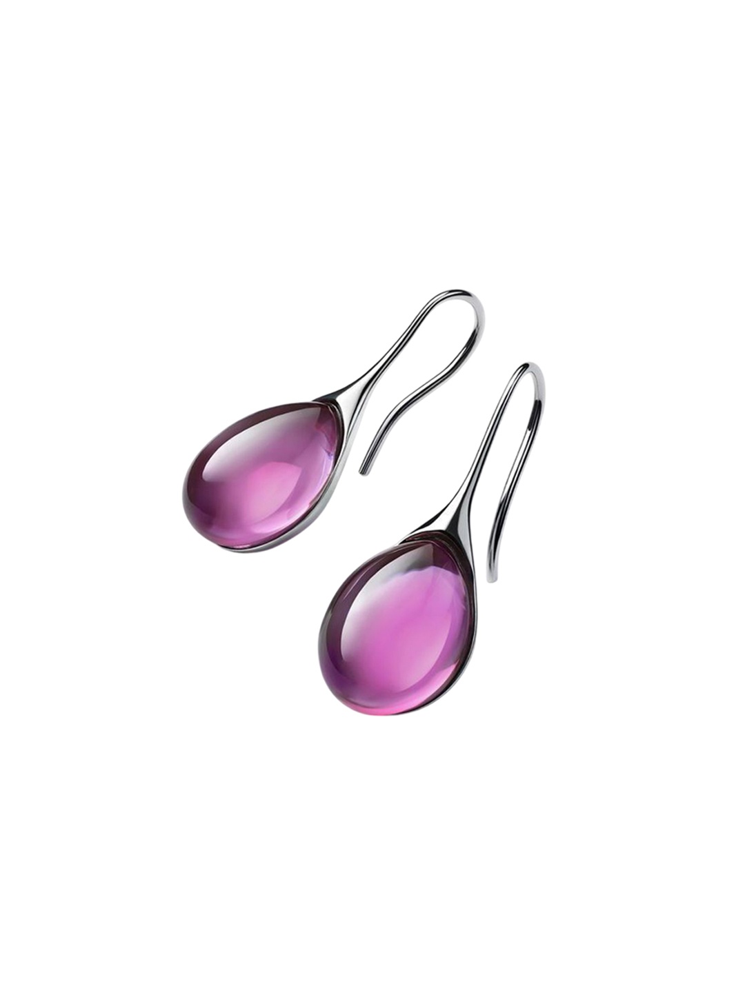 

Just Lil Things Contemporary Tear-Drop Shaped Earrings, Silver