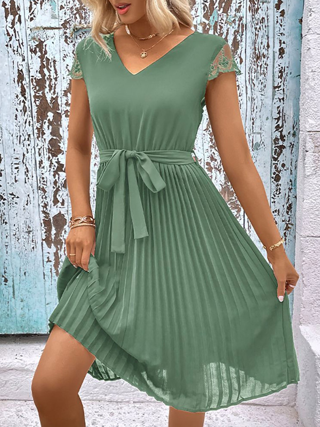 

StyleCast x Revolte A-Line Dress, Green