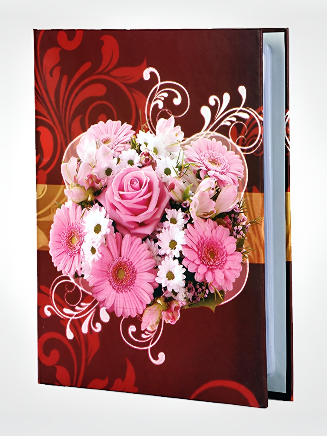 

SEHAZ ARTWORKS Red & Pink Floral Printed Photo Album