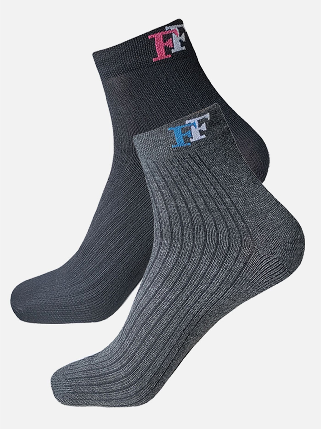 

StyFun Men Pack Of 2 Ankle-Length Socks, Black