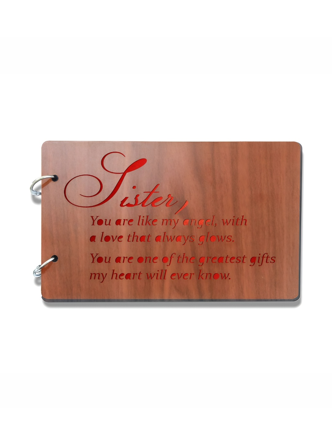 

SEHAZ ARTWORKS Brown & Red Printed Wooden Scrap Book Photo Album