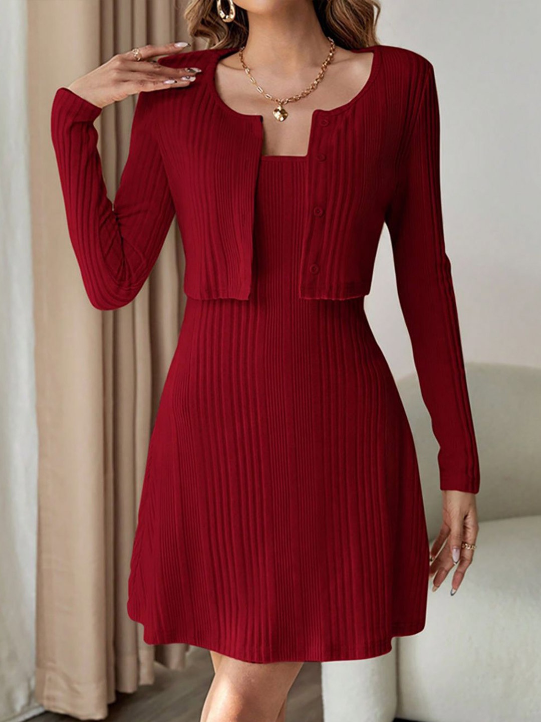 

StyleCast x Revolte A-Line Midi Dress, Red