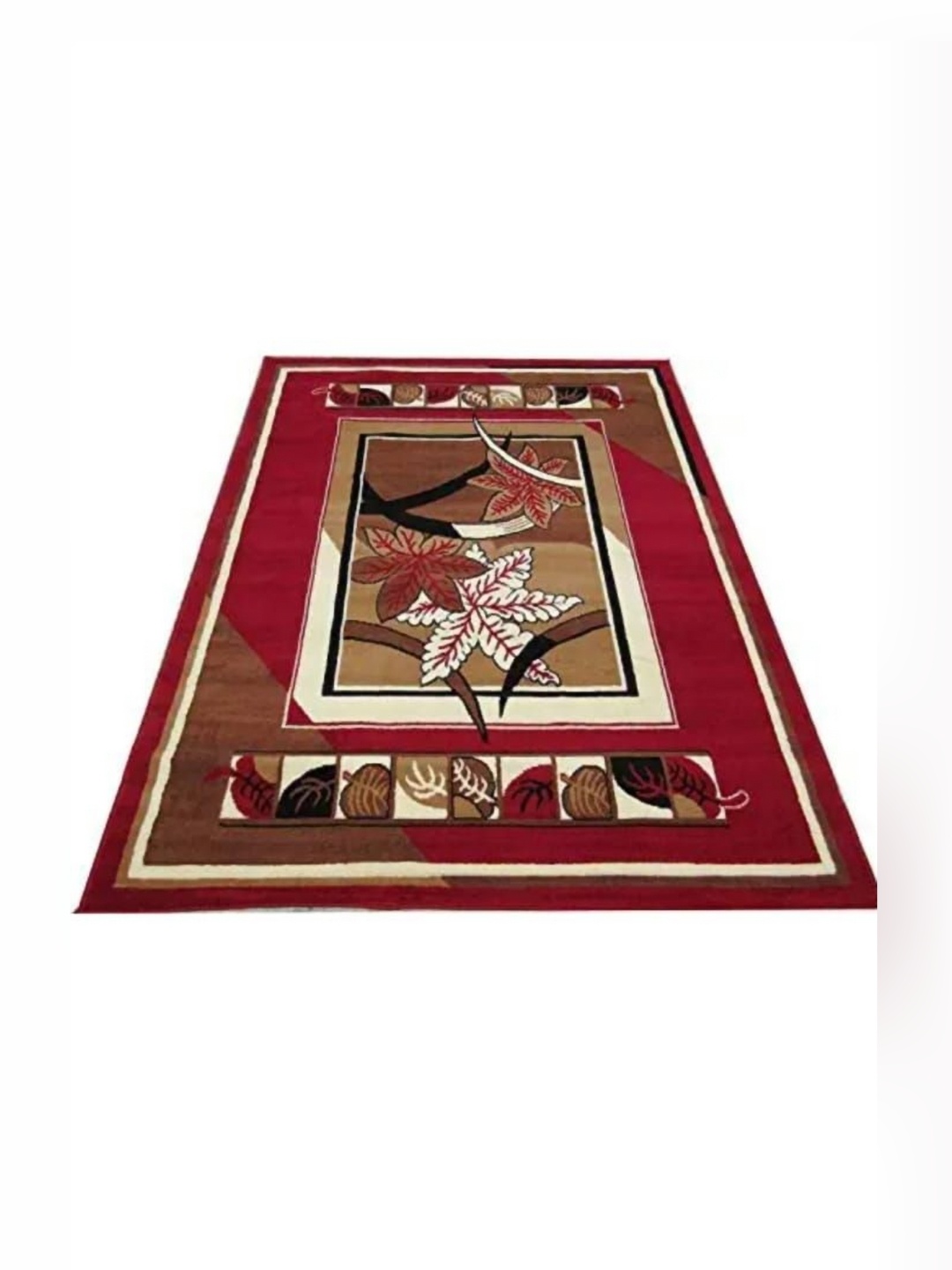 

Samjeeda Handloom carpets Red & Brown Floral Printed Anti-Skid Carpet