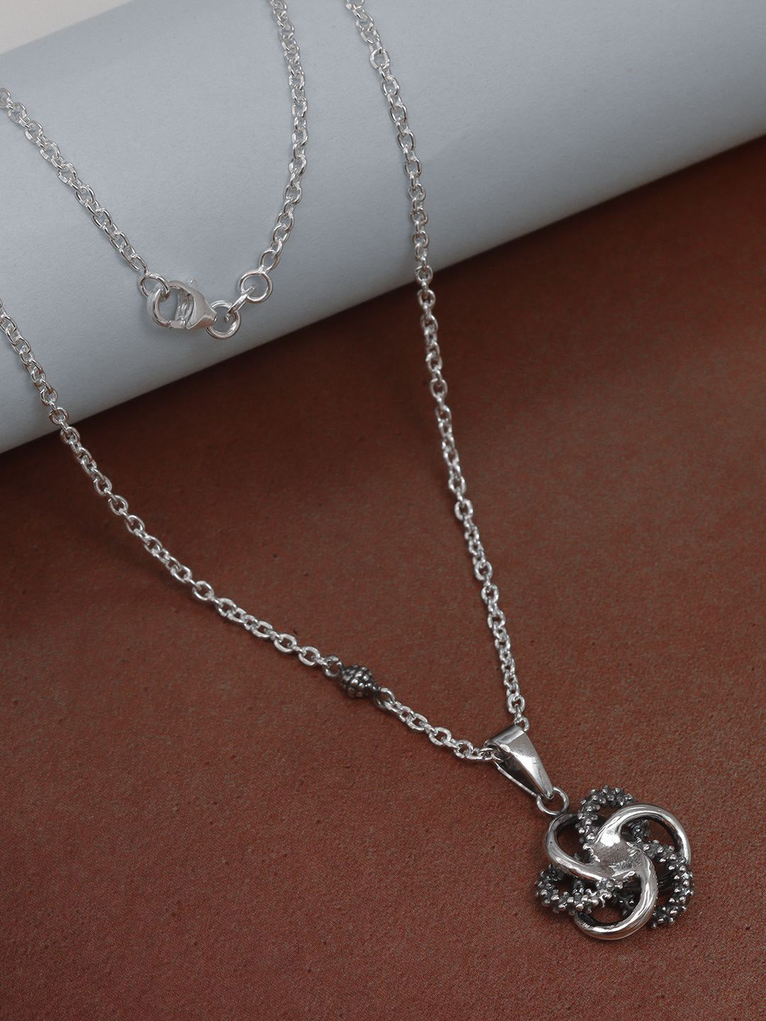 

LeCalla 925 Sterling Silver-Plated Floral Shaped Pendants With Chains