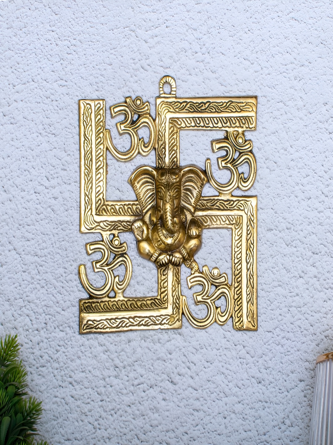 

Craftlayout Gold-Toned Lord Ganesha Religious Figurine Showpiece