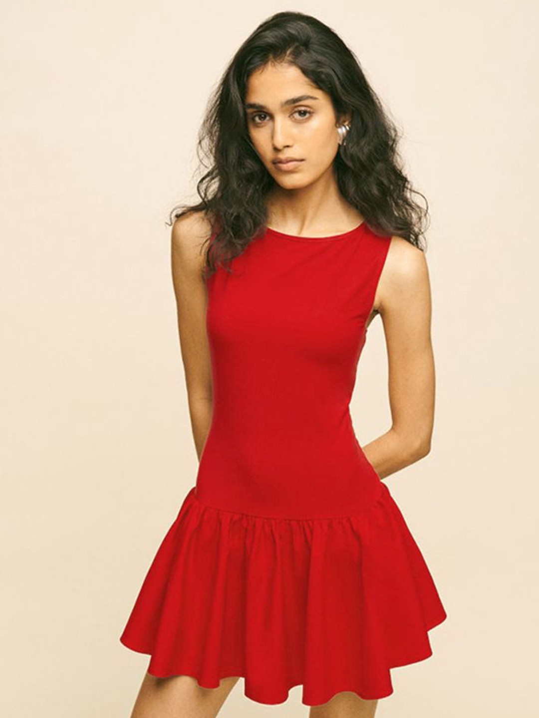 

StyleCast x Revolte Women Drop-Waist Dress, Red