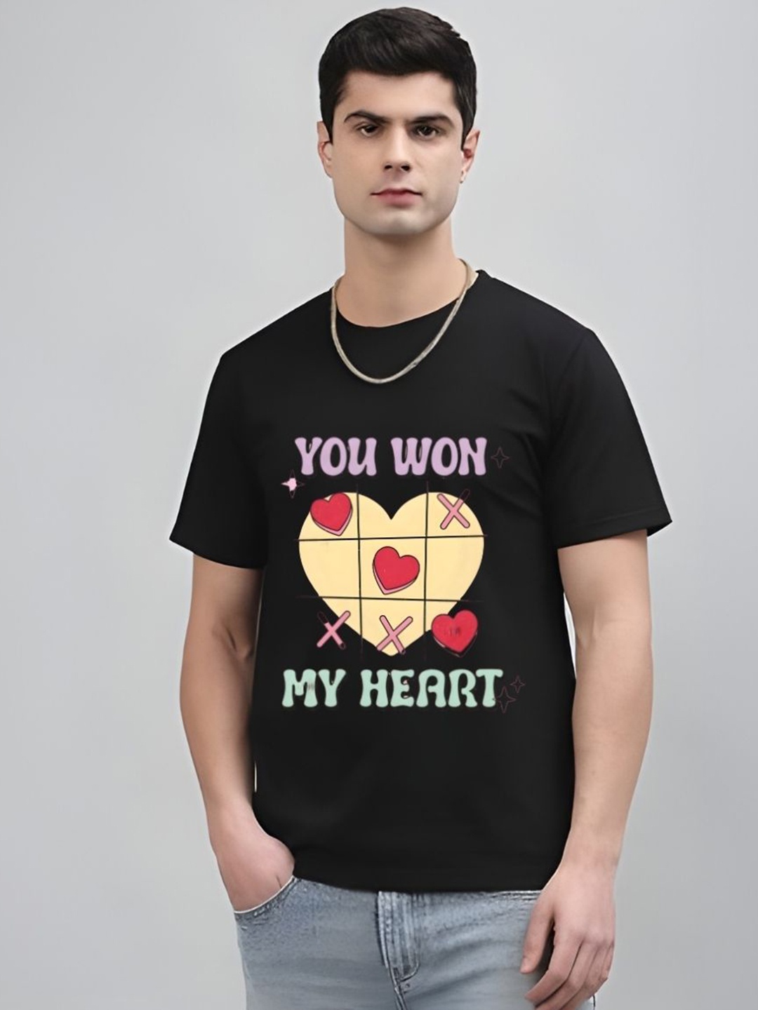 

Krimmple Men Drop-Shoulder Sleeves Pure Cotton T-shirt, Black