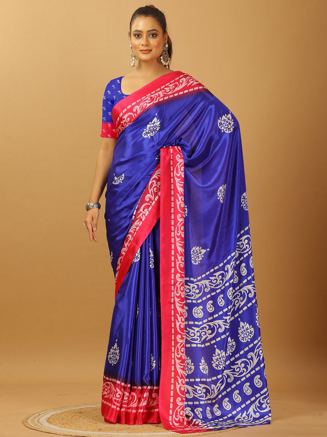 

NIRMAL CREATION Ethnic Motifs Printed Saree, Blue