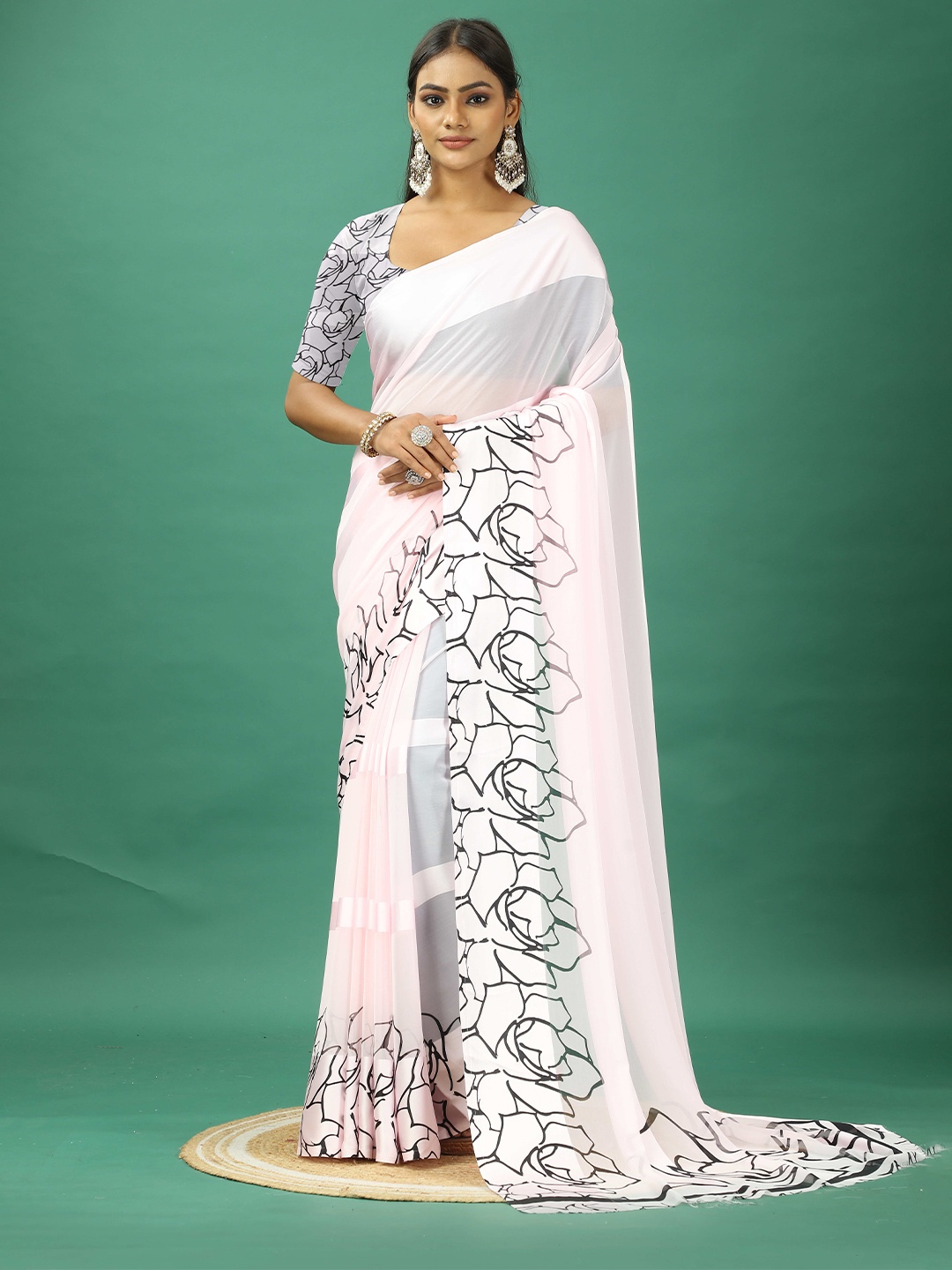 

A.V.M. SILK MILLS Satin Saree, Pink