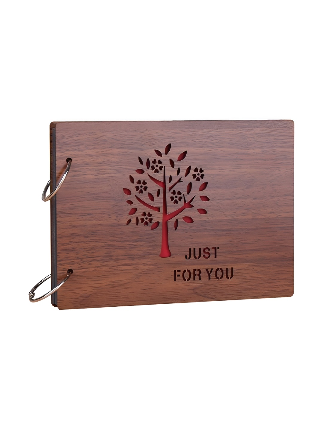 

SEHAZ ARTWORKS Brown & Red Just For You Printed Wooden Photo Album