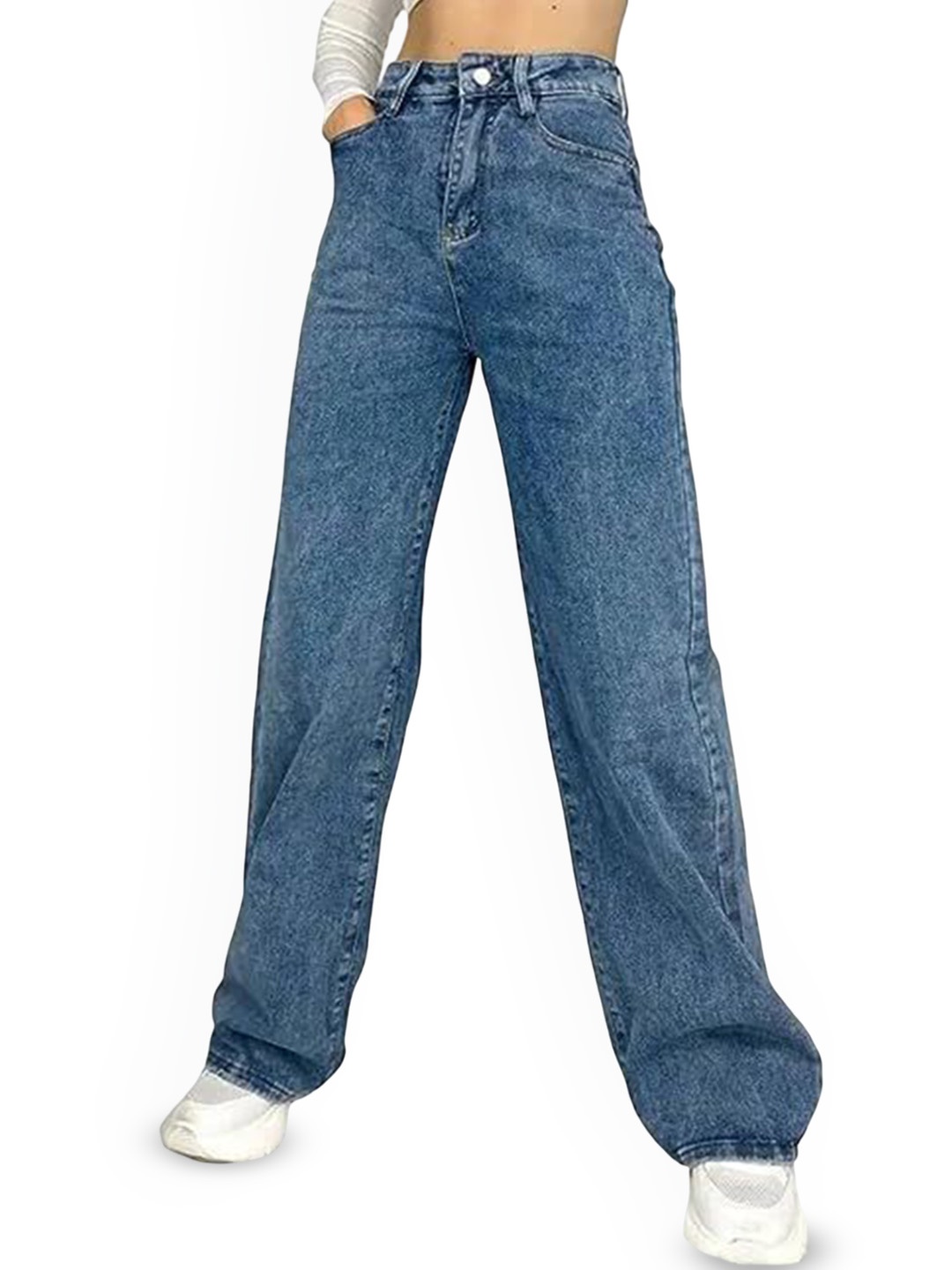 

VBEAUTI Women Jean Straight Fit High-Rise Jeans, Blue