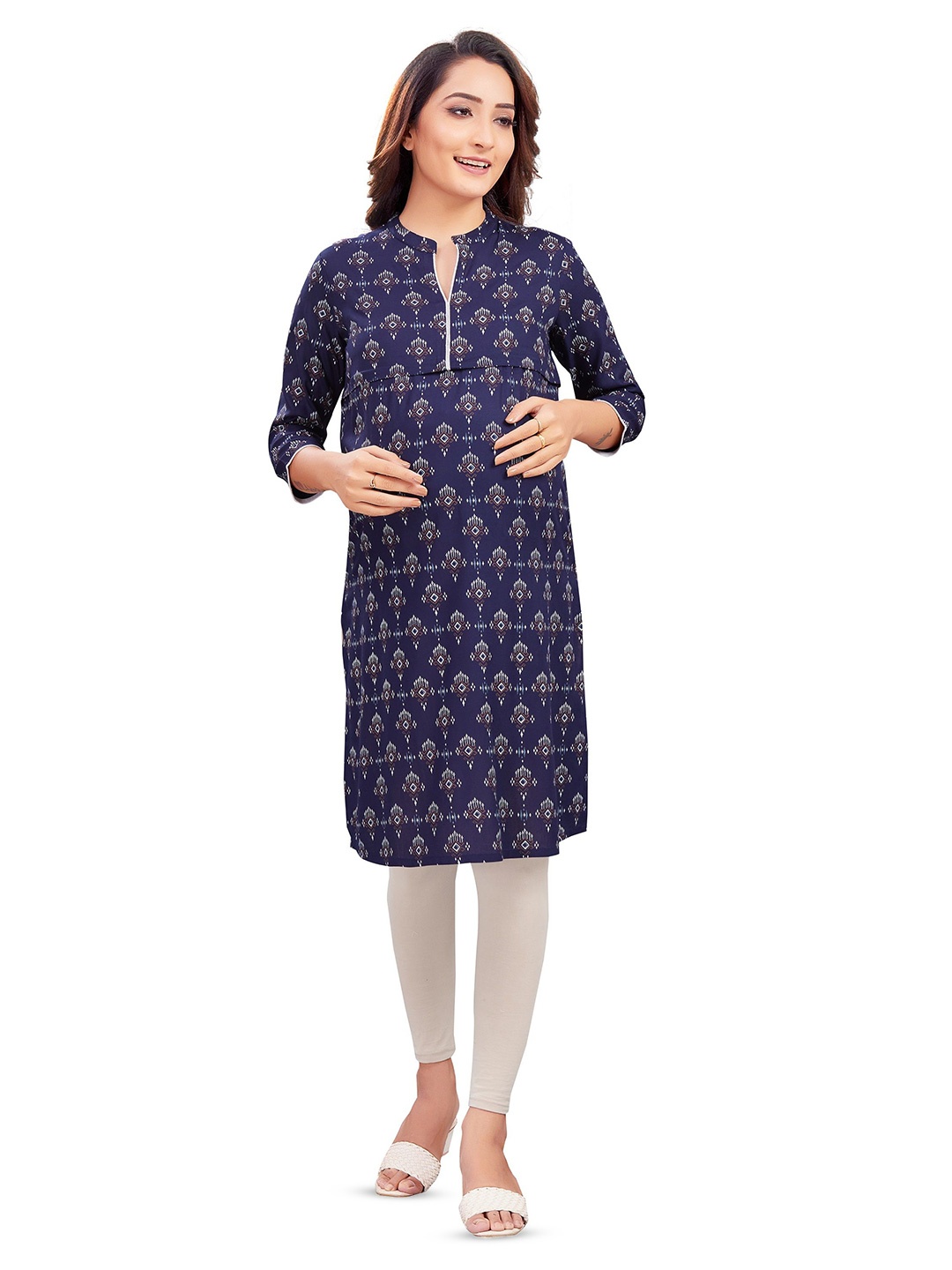 

mama & bebe Maternity Feeding Kurti, Navy blue