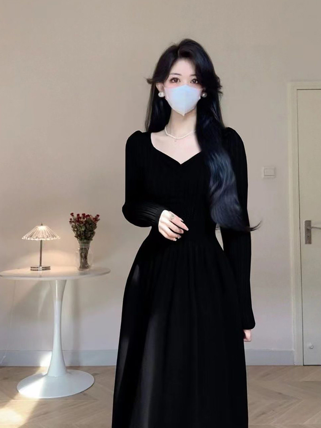 

StyleCast x Revolte A-Line Midi Dress, Black