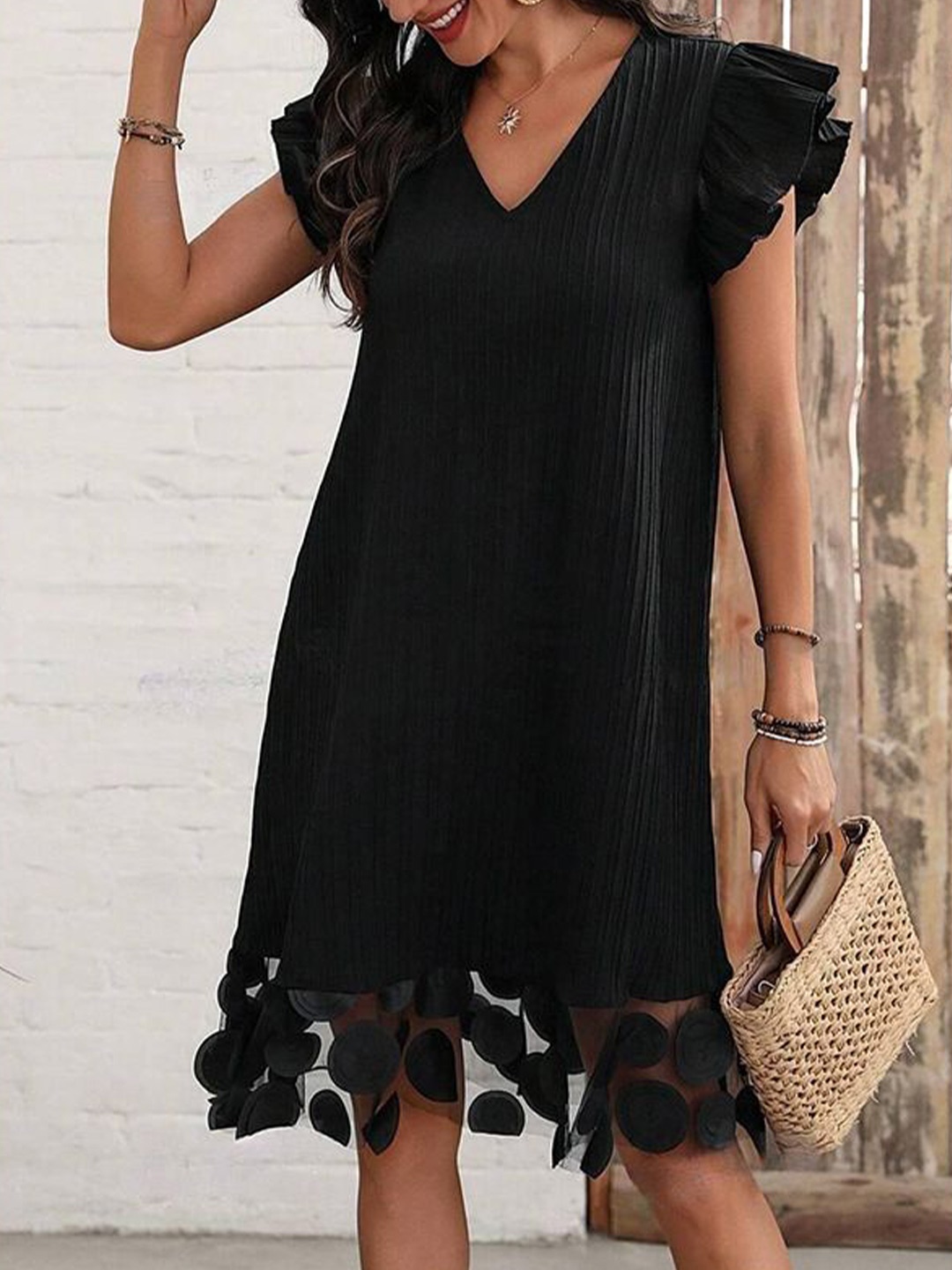 

StyleCast x Revolte Women Applique A-Line Dress, Black