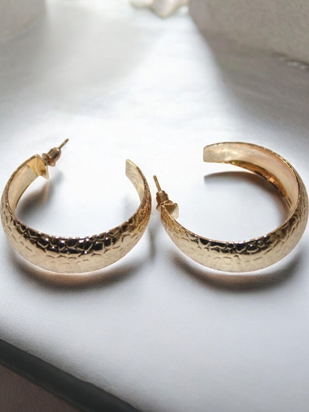 

Jolly Faces Circular Half Hoop Earrings, Gold