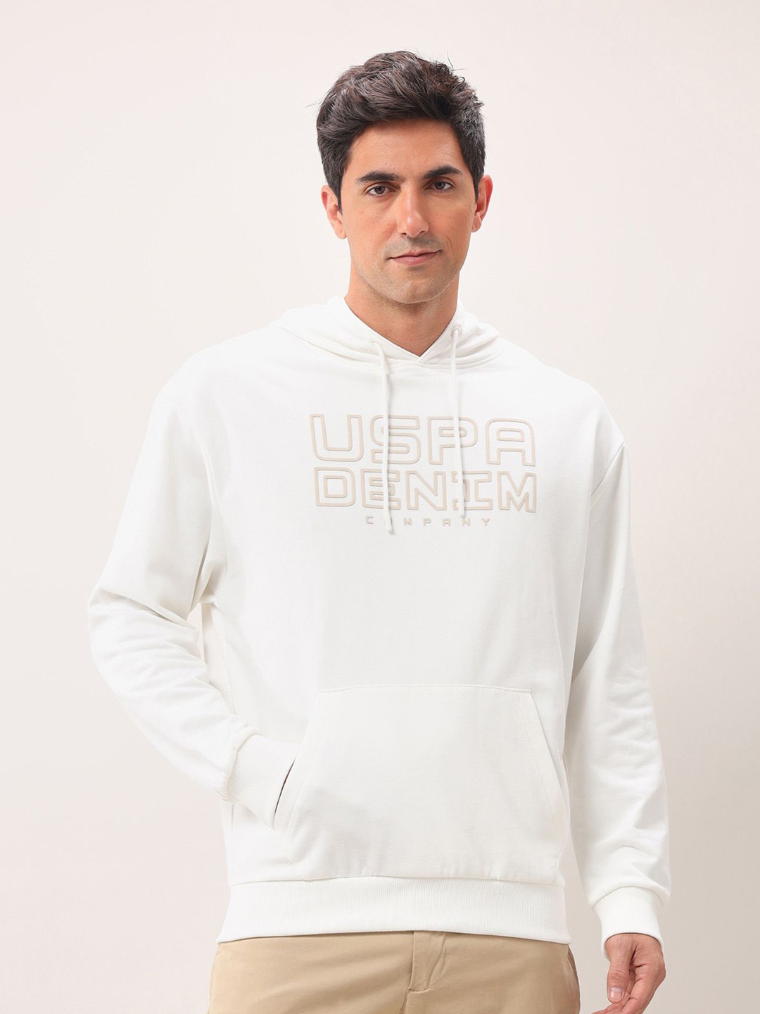 

U.S. Polo Assn. Denim Co. Men Printed Hooded Sweatshirt, White