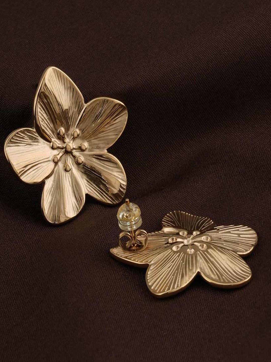 

PALMONAS Contemporary Studs Earrings, Gold