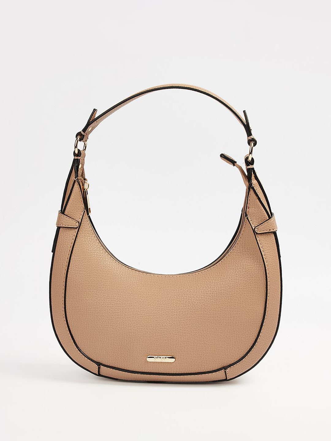 

Ginger by Lifestyle Women Solid Half Moon Hobo Bag, Brown