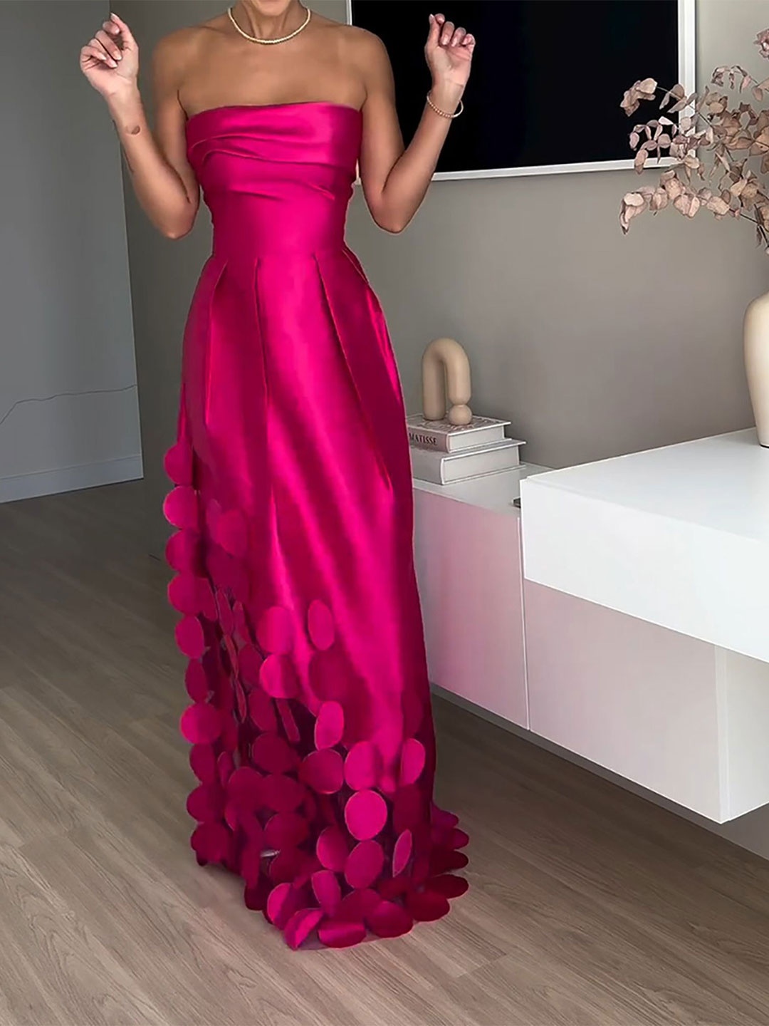 

StyleCast x Revolte Applique Maxi Dress, Pink
