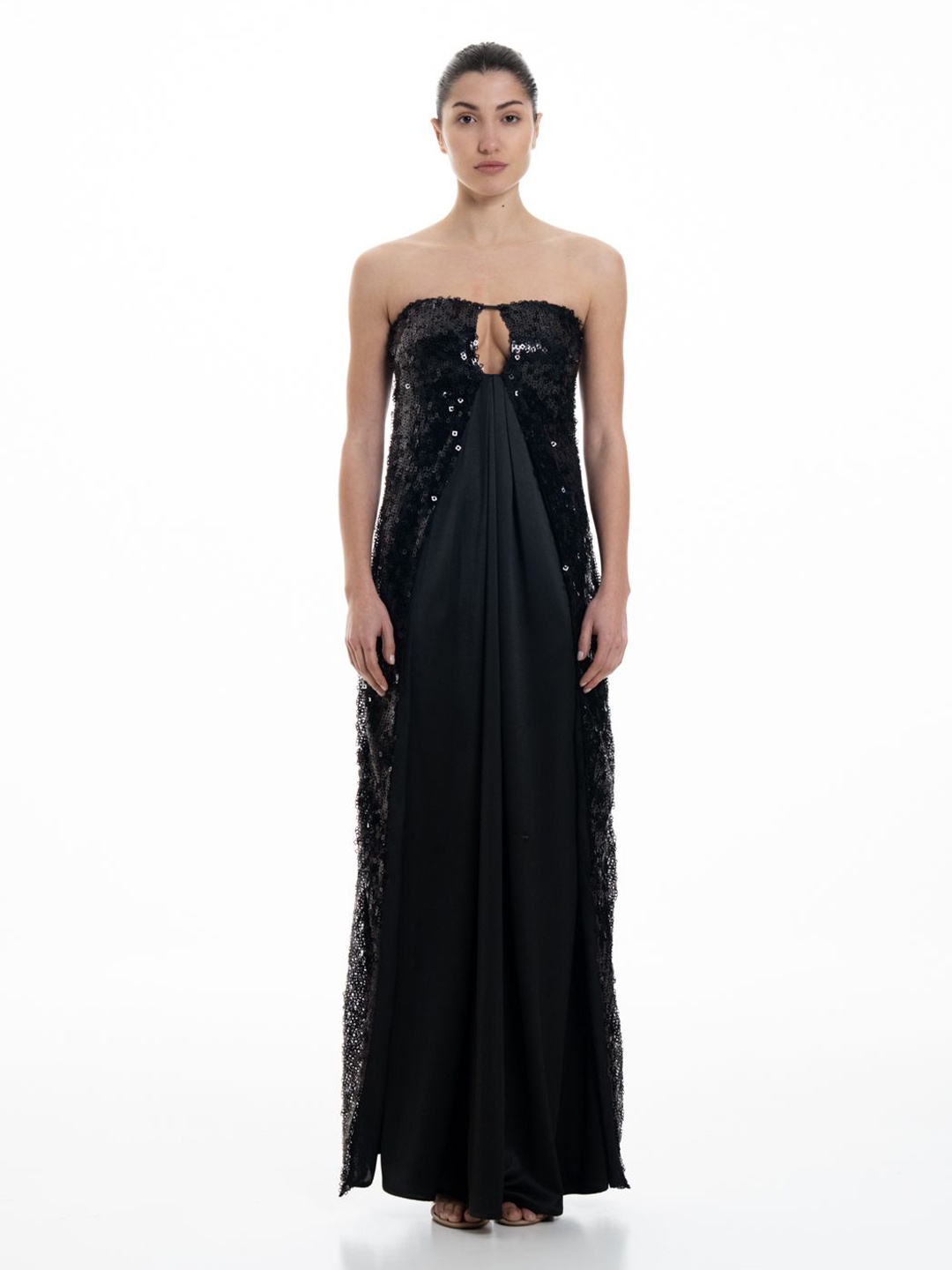 

SOTBELLA Net Fit & Flare Maxi Dress, Black