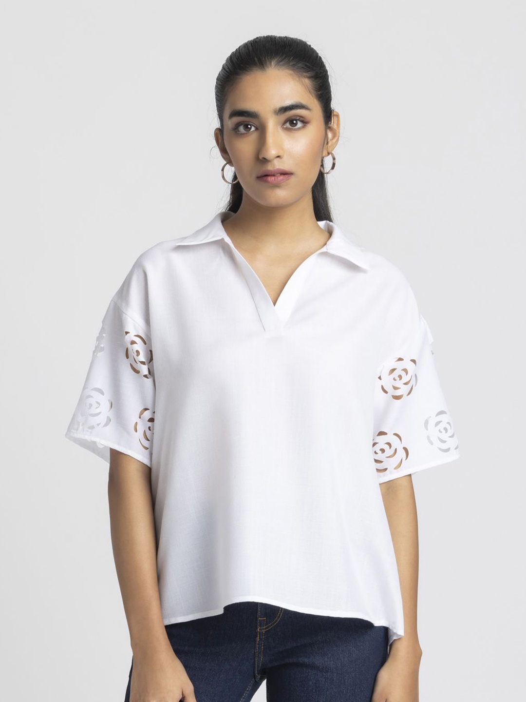 

SHAYE Linen Top, White