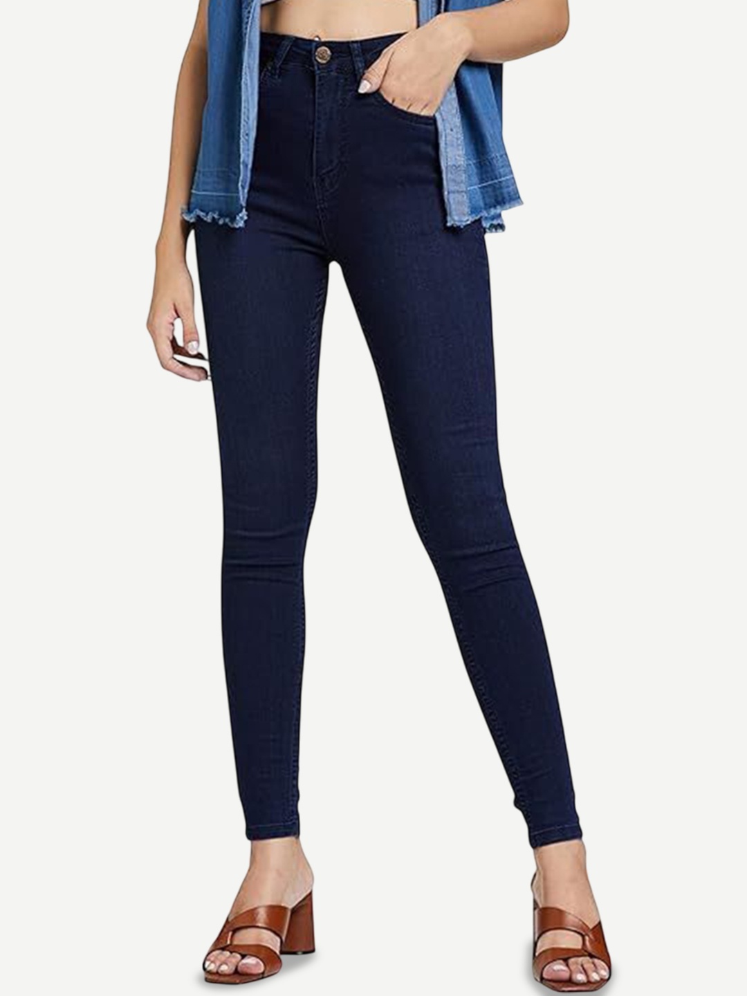 

kitty-fashion Women Jean Skinny Fit Stretchable Jeans, Blue