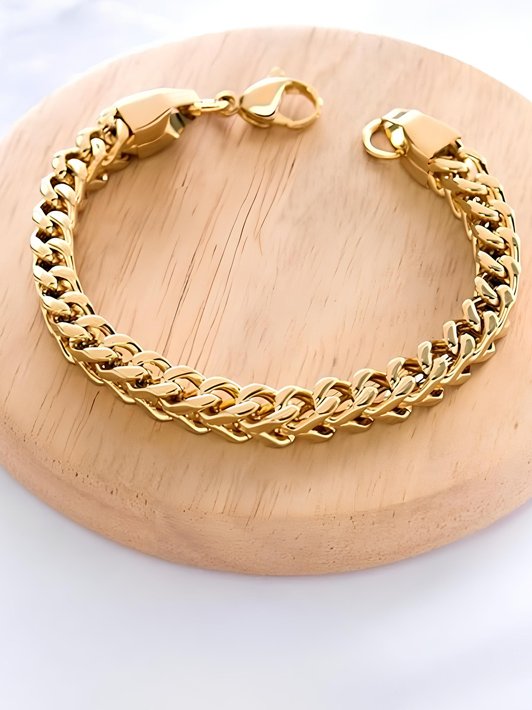 

KARISHMA KREATIONS Unisex Stainless Steel Gold-Plated Link Bracelet