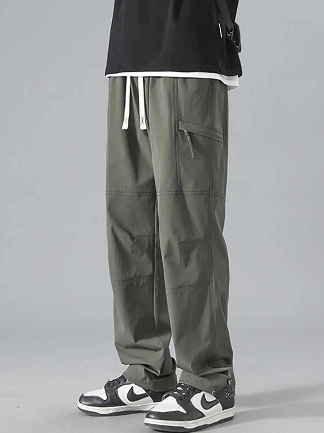 

StyleCast x Revolte Men Pleated Cargos Trousers, Green