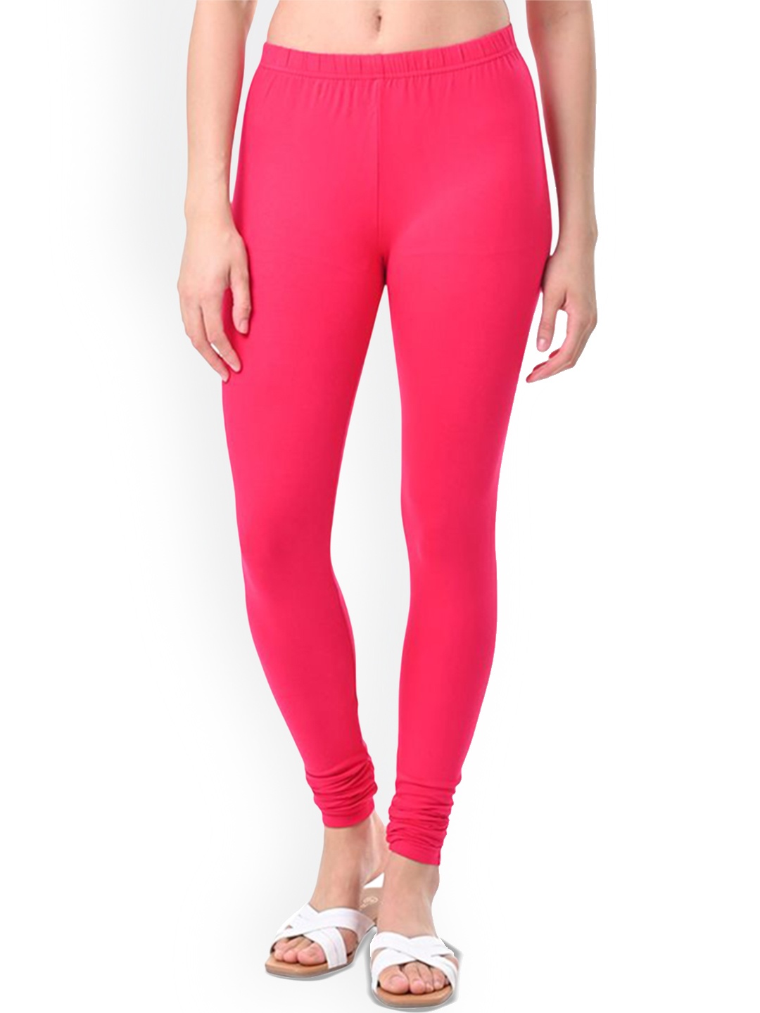 

Fly Birds Women Mid-Rise Churidar-Length Leggings, Pink