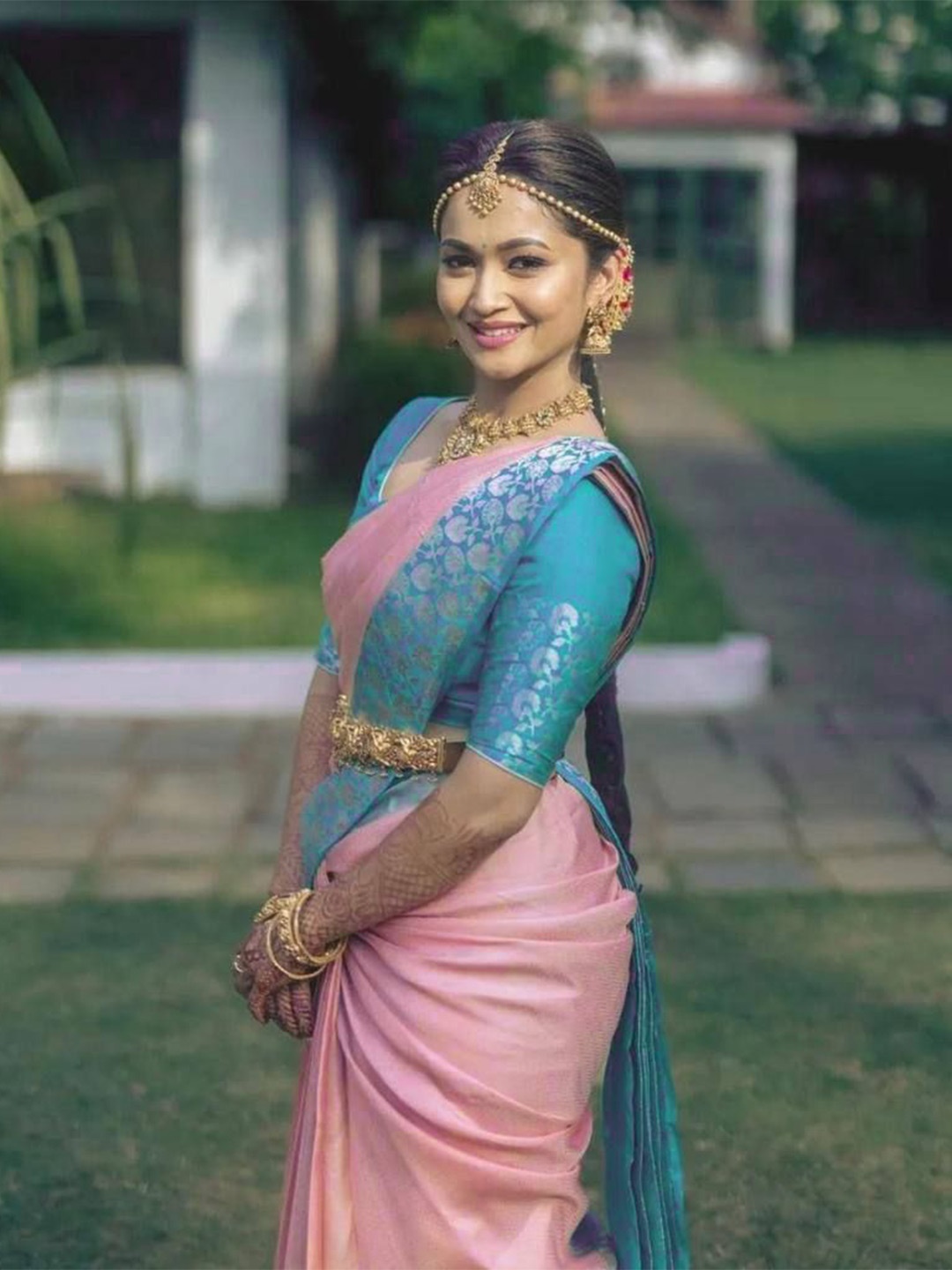 

bansari textiles Woven Design Zari Paithani Saree, Pink