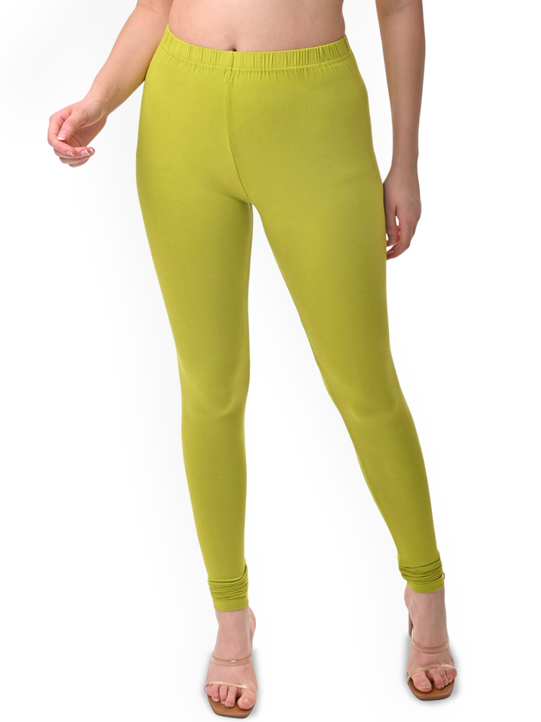 

Fly Birds Women Mid-Rise Churidar-Length Leggings, Green