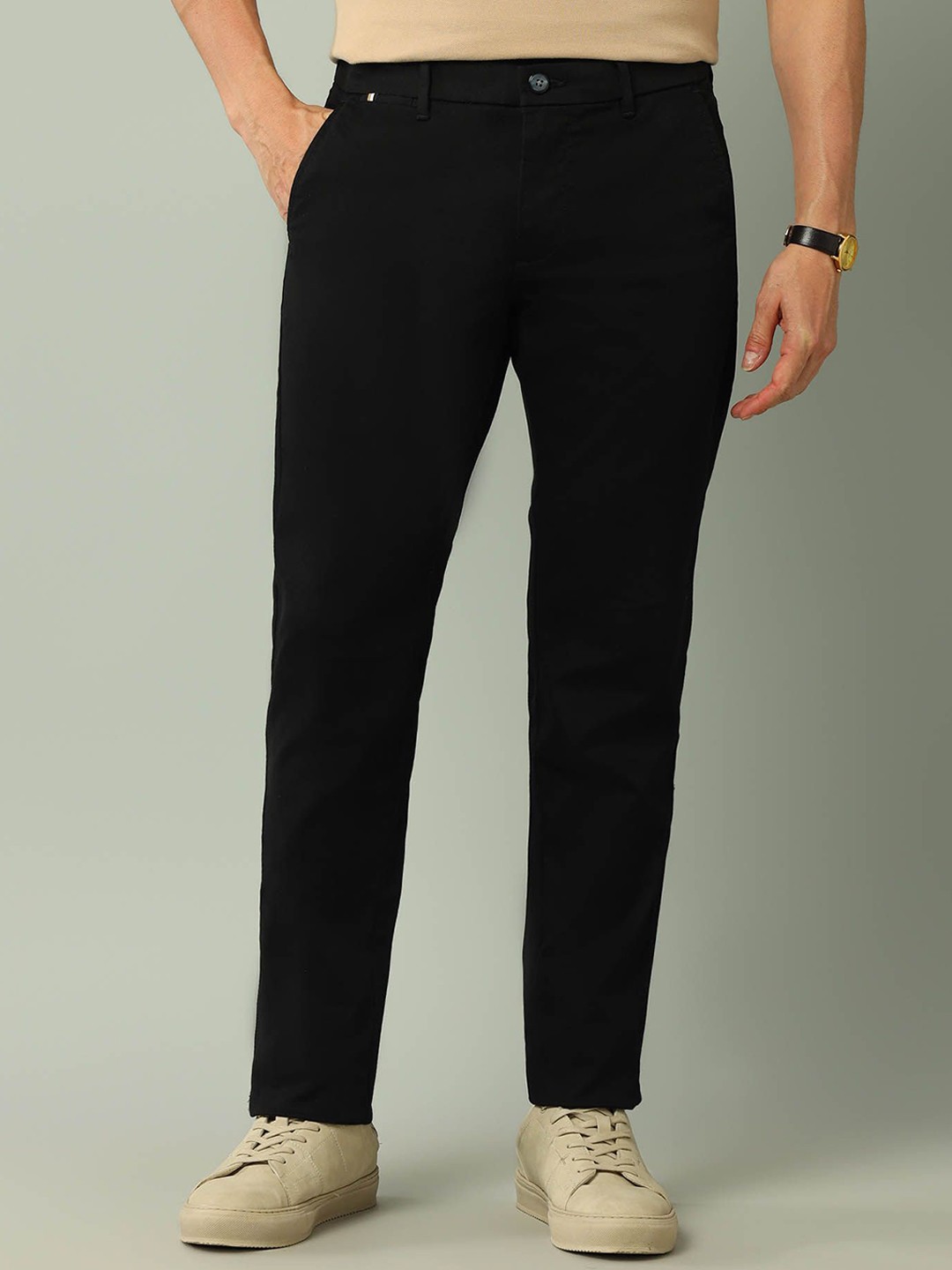 

Arrow Sport Men Slim Fit Chinos Trousers, Black