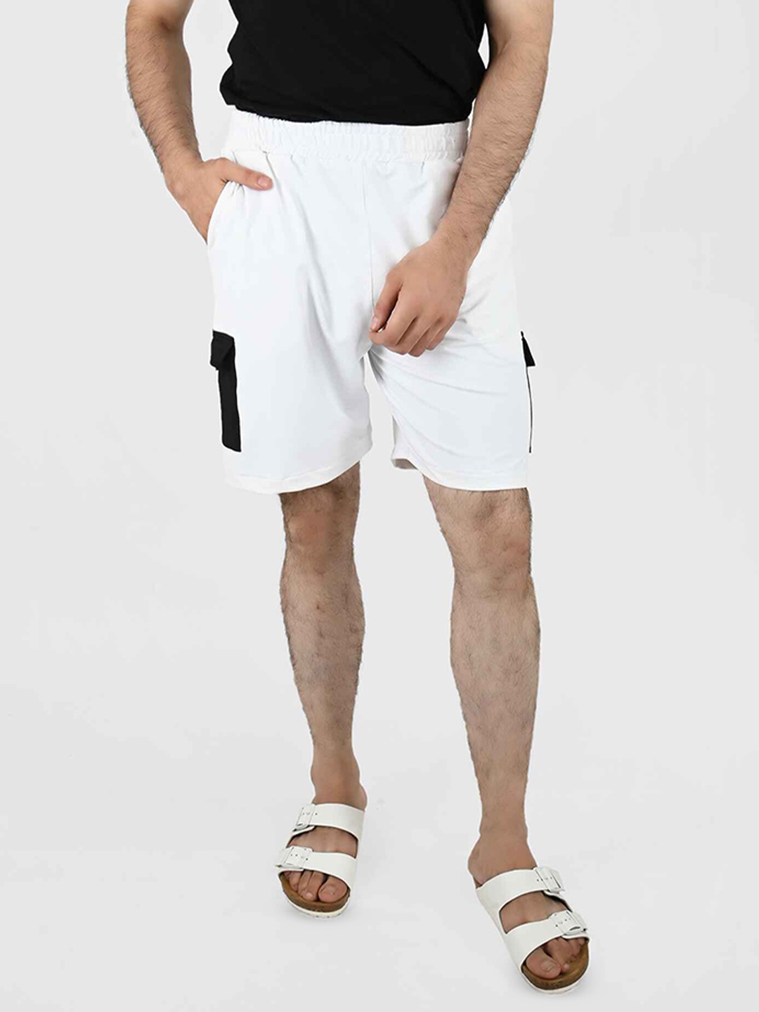

Blissence Men Mid-Rise Slip-On Lounge Shorts, White