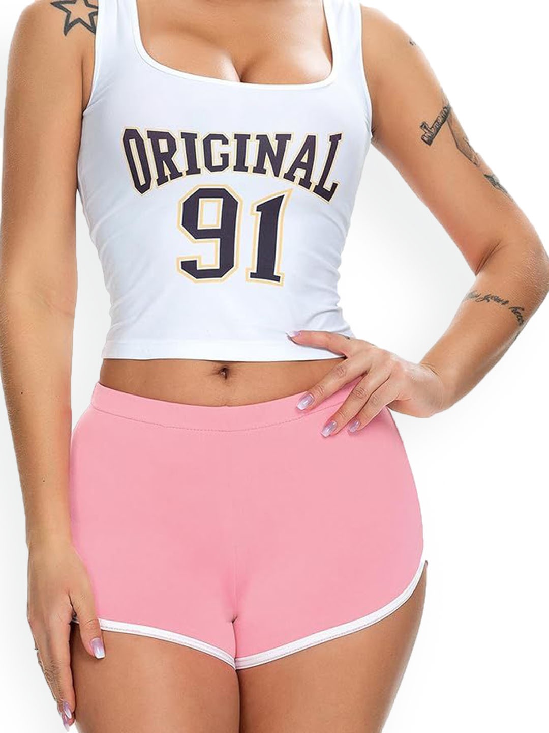 

BRACHY Women High-Rise Training or Gym Sports Shorts, Pink