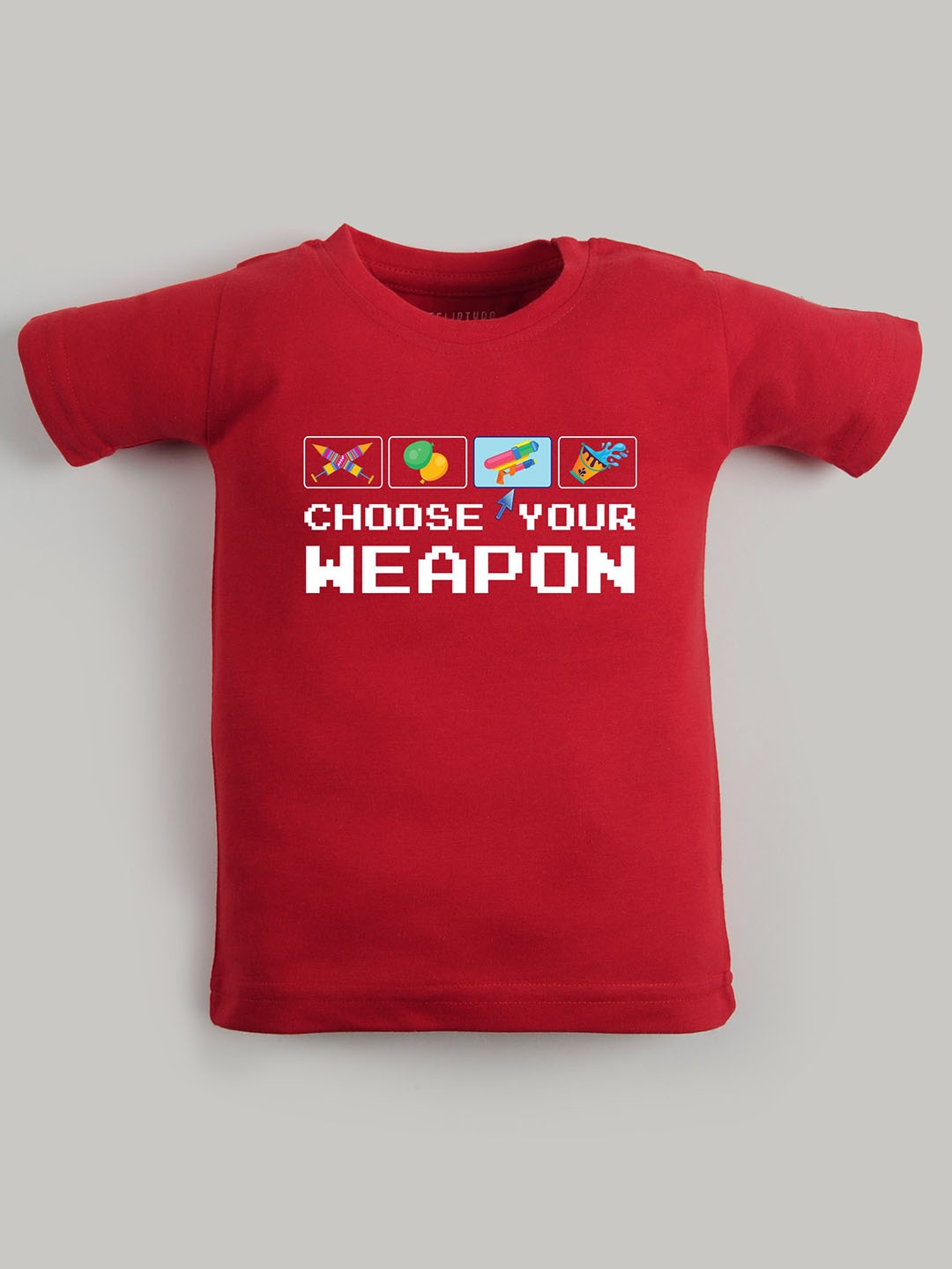 

FFLIRTYGO Unisex Kids Graphic Printed Round Neck Cotton T-shirt, Red