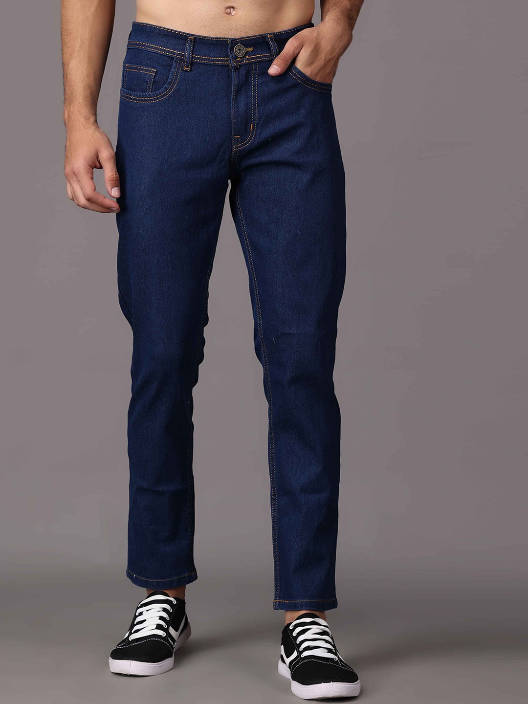 

EDITLOOK Men Smart Fit Mid-Rise Jeans, Navy blue
