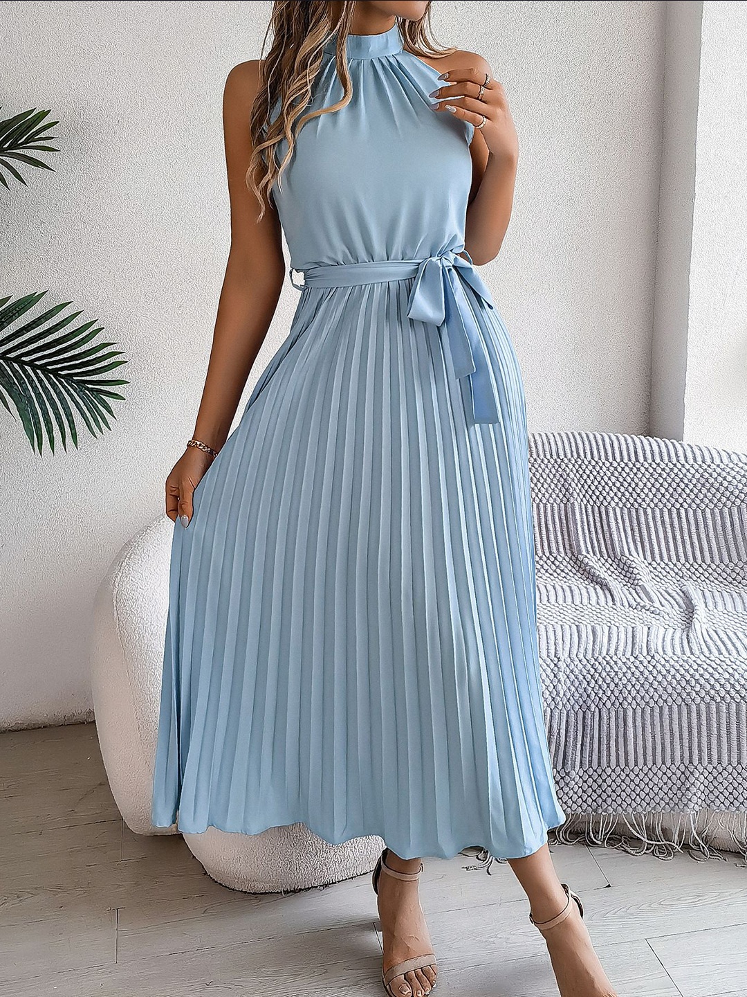 

StyleCast x Revolte Women Chiffon Fit & Flare Maxi Dress, Blue