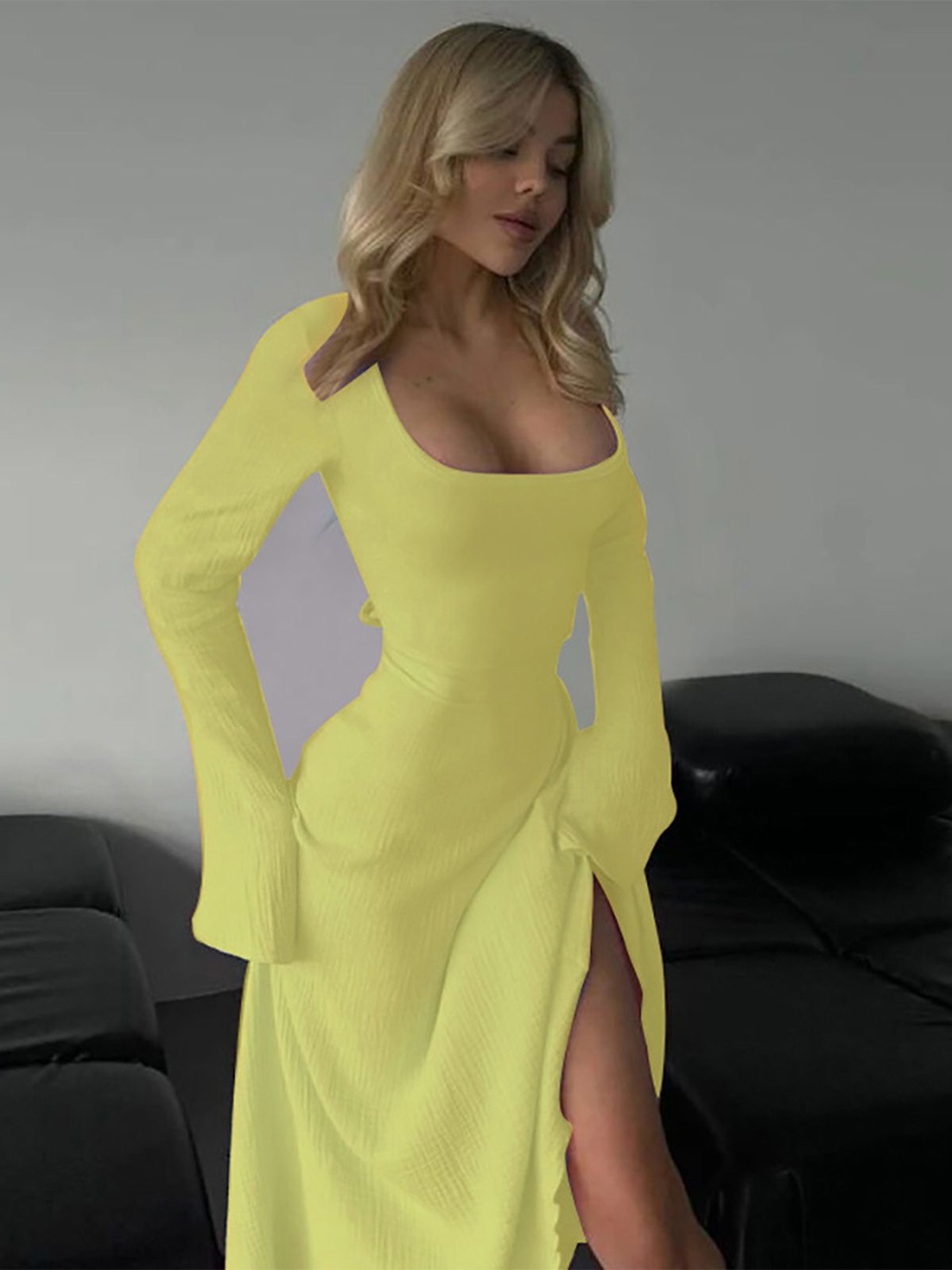

StyleCast x Revolte Fit & Flare Midi Dress, Yellow